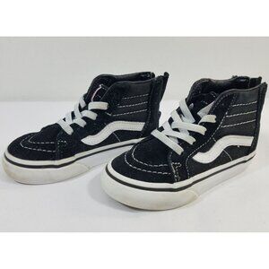 Vans Toddler Sk8-Hi Zip Sneakers Size 6.5 Black & White